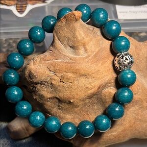 10mm Dark Teal Chalcedony